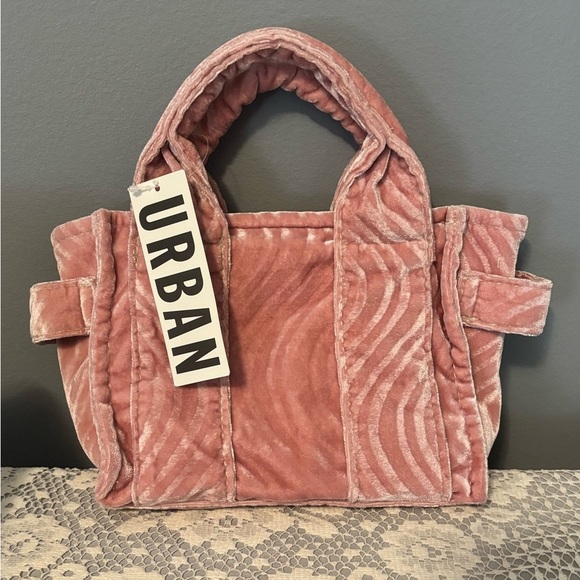 Urban Outfitters Handbags - NEW Urban Outfitters Wavy Velvet Mini Tote Bag | Pink |